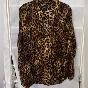 Animal print long sleeve blouse New